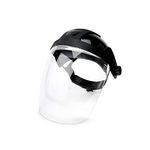 Sellstrom Face Shield, Single Crown, Full Safety Mask, Polycarbonate, Ratchet Headgear, Lightweight Comfort, Unisex, ANSI Z87, Clear, S32010