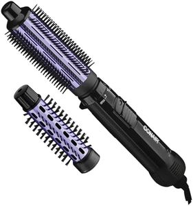 Conair 2 in 1 Hot Air Brush, with 1.5" Aluminum Barrel and 1" Natural Boar and Nylon Bristle Brush Attachment, with Cool Tip, and Safety Stand, and Three Position Switch, with Tangle Free Cord