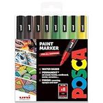 POSCA PC-3M Paint Marker Art Pens - 0.9-1.3mm – Earth Tones Set of 8 Pens in Gift Box