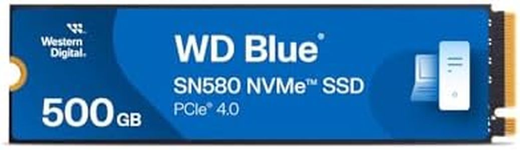 Western Digital 500GB WD Blue SN580 NVMe Internal Solid State Drive SSD - Gen4 x4 PCIe 16Gb/s, M.2 2280, Up to 4,000 MB/s - WDS500G3B0E