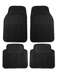 CARIZO Black Rubber Car Floor/Foot Mats (Set of 4) for Honda City Zx (2003-2008)