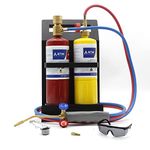 RTMMFG Oxygen MAPP Torch Kit Portable Cylinder Metal Stand, for Soldering, Brazing, Sparker, Protection glass, Extra nozzle(Gas Cylinders Not Included)