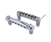 Guyker Guitar Tune-O-Matic Bridge and Stop Bar Tailpiece Combo with Anchors and Studs Replacement Compatible with LP SG EPI 6 String Electric Guitar Chrome