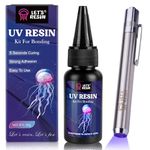 LET'S RESIN UV Resin Kit with Torch, Bonding & Curing in Seconds, 30g UV Resin Kit with UV Flashlight for Welding, Jewelry UV Glue Adhesive for Plastic Repair, Glass Light, Craft Decor