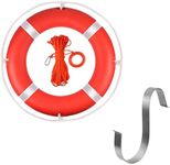 Life Ring,23" Boat Safety Throw Rings with Water Floating Lifesaving Rope, Life Ring Buoy with Rope and Reflective Tape, Orange Life Ring for Boats, Include Boat Life Ring Bracket