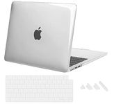 Midkart Case Compatible with MacBook Air 13.6 inch Model M3 A3113 M2 A2681 Release 2024 2023 2022 with Touch ID Hard Shell Plastic Cover Keyguard & Dust Plugs, Crystal Clear Transparent