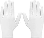 LUTER 3 Pairs of White Cotton Gloves for Eczema, Dry Hands, Hydration, Cleaning Silver Suits for Coin Jewellery