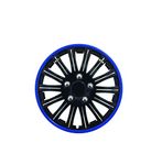 Streetwize Accessories Focus 15" Stylish Black Blue Rim Wheel Cover Hub Caps x4