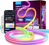 Gaoxun Neon Rope Lights, 10ft RGBIC LED Neon Lights for Wall Decor, WiFi App Control, Music Sync, Works with Alexa, Google Assistant, Custom DIY Neon Strip Lights for Halloween Christmas Decor