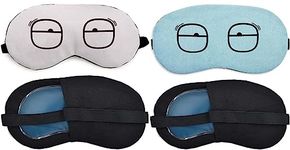 SONEEV MART (PACK OF 2 PIECE) Printed Eye Mask For Sleeping Men Women With Cooling Gel For Night Deep Sleep, Dark Circles, Puffy Eye's, Dry Eyes (white and blue).