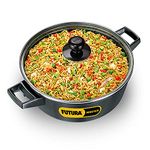 Hawkins Futura 3 Litre Cook n Serve Bowl, Non Stick Saucepan with Glass Lid, Sauce Pan for Cooking and Serving, Black (NCB30G)