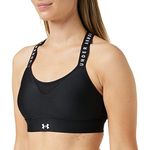 Under Armour Womens Infinity High Impact Sports Bra, Black (001)/White, X-Small