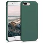 kwmobile Case Compatible with Apple iPhone 7 Plus/iPhone 8 Plus Case - TPU Silicone Phone Cover with Soft Finish - Forest Green