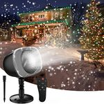 Elec3 Snowfall Projector LED Lights Wireless Remote, IP65 Waterproof Rotatable White Snow for Valentines Day Christmas Halloween Holiday Party Wedding Garden New Year House Landscape Decorations