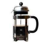Sipologie Vintage Silver French Press Coffee Maker 1000ml, Silver, 4-Level Filtration, Heat Resistant Borosilicate Glass, Stainless Steel Housing, Measurement Marking, Coffee Spoon, Extra Filter Mesh