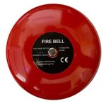 Safeguard Supply Fire Alarm Bell - 6 Inches Ringing Bell - 12 Volt DC Bell Can Be Used As an Extra Loud Doorbell, Chime Alarm Or Multi Purpose Bell. Can Be Wired Into Any Device with 12VDC Output