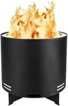 London Sunshine Portable Smokeless Fire Pit with Pull-Out Ash Pan - Large Stainless Steel Wood Burning Fireplace for Outdoor Use, 19.5 x 19.5 x 17 inches, 24.1 lbs