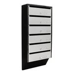 Rottner Depot 6 Letter Box System Silver Black Cylinder Lock 2 Keys per Compartment Name Tag Holder Including Mounting Material 824 x 385 x 140 cm