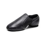 DoGeek Jazz Shoes Women's Dance Shoes Soft Leather Athletic Dance Shoes Non-Slip Jazz Shoes (Choose a Larger Size or Two Size) Black