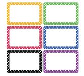 Cualfec 300 Cute Dot Name Tag Stickers Colorful Border Name Labels for School, Office, Home Can Be Used on Clothes, Storage Boxes, Packages - Updated Stronger Stickiness