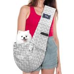 CUBY Puppy Dog Carrier, Pet Dog Sling Carrier for Small Medium Dogs Hands-free Sling Cat Carrier Comfortable Widen Shoulder Strap Double-sided Pouch Shoulder