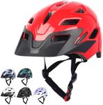 Bilaki Kids Bike Helmet, Adjustable Youth Boys Girls Helmets for Ages 3-5-8-14 Years (50-57cm), Child Helmet with Visor and LED Light, Lightweight Multi-Sport Bicycle Scooter Skate Cycling Helmets