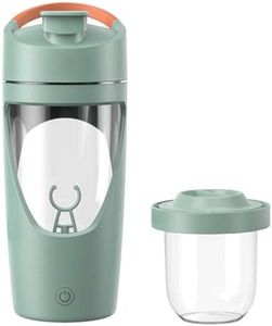 YOHOABSER Electric Protein Shaker Bottle with Storage, USB-C, 24 oz, Green