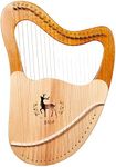 Lyre Harp,21 String Mahogany Lyre Instrument,Orchestral String Instruments With Tuning Wrench, Extra Strings,Instruction Manual