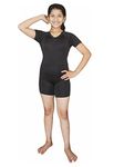 Aqua Holic Girl's Spandex Multipurpose Wear for Swimming, Skating,Diving, Cycling, Aerobics and Sports (6-7, Black)