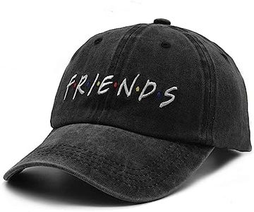 Waldeal Women's Friends Baeball Hats Embroidered Plain Ball Cap Dad Hat Adjustable Denim Black