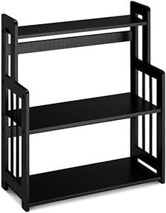 Navaris Estante de bambú para usos múltiples - Especiero Multiuso de 3 Niveles para Botellas condimentos Especias - 41,5 x 18 x 49,7 cm - Negro
