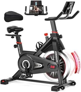 Heimtrainer Fahrrad mit Magnetischem Widerstand, DMASUN Ergometer Heimtrainer mit LCD Display & Größerer Tablet-Halter, Hometrainer Fahrrad, Verstellbare Griffe & Sitz, Fitnessbike 160 KG Belastbar
