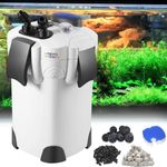 Sunsun Multi Stage Aquarium External Outside Canister Filter & Filter Media Set (Carbon, Ceramic Ring & bio Ball) (HW-303B | 35W | 1400L/H | H.max-2M | Size-232 * 232 * 395mm) with 9W UV Light