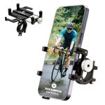 ROCKBROS Bike Phone Mount Holder Motorcycle Handlebar Cell Phone Holder 360° Rotatable Aluminum Phone Clip for iPhone 11 12 13 Pro Max Mini X XR XS Plus Samsung S21 S20 S10