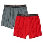 ExOfficio Men's Give-n-go 2 Pack boxer briefs, Charcoal/Bolero Red, S UK