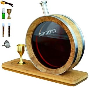 0.8 Liter Visualized Oak Aging Barrel with Stand, Bung, Wooden Mini Whiskey Barrel - Charred Oak Barrels for Aging Brandy, Bourbon, Cocktails, Rum, Tequila, Mead Wine, Gin, Cognac