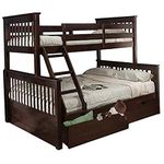 BL WOOD Sheesham Plywood Bunk Bed With Storage -(Walnut Finish_Brown)(Queen Size)