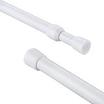 Megachest 4 pieces Aluminium Extendable Curtain Rod Tension Pole Easy Fitting For Net Curtains Shower Curtains or Voile (102cm-190cm)