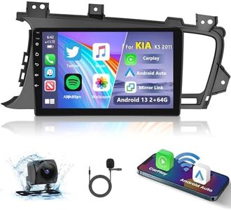 Car Stereo for Kia Optima K5 2010 2011 2012 2013 with Wireless Apple Carplay & Android Auto,Podofo 5GWiFi【Upgrade 2+64G】 9 Inch Touchscreen Car Audio Receiver with Bluetooth,GPS Navigation,SWC,DSP,EQ