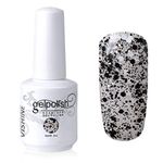 Vishine Gelpolish Long-lasting Gel Nail Polish Lacquer Shiny Color Soak Off UV LED Manicure Black White(1862)