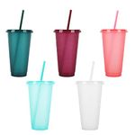 Reusable Plastic Cup 5 Pcs Drinkware Tumblers Coloured Acrylic Cups Tumblers with Lids and Straws Plastic Bulk Iced Plastic Cold Water Tumblers Iced Coffee Cups Travel Mug Party Tumbler