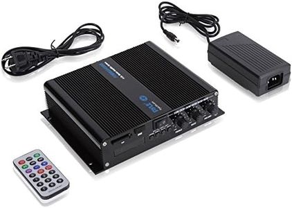 Pyle 6-Channel Audio Marine Amplifier - Compact Power 600 Watt RMS 4 OHM Full Range Stereo with Volume Bass Treble Rotary Control - Wireless Bluetooth Receiver Speaker & LCD Digital Screen PFMRA64