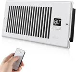 VELLEE Quiet Register Booster Fan Fits 4" x 10" (DUCT OPENING CUTOUT), 10-Speed Smart Heating Cooling AC Vent Booster Fan w/Remote Control & Thermostat Control (Vertical Grille - White) - Corded