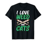 Marijuana Grow Weed Smoke Pot Joints I Love Weed And Cats T-Shirt