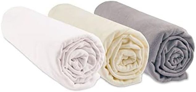 Lot de 3 Draps Housse 60x120 cm Lit Bébé, Berceau, Lit Parapluie 60 x 120 | Coton Bio | Noisette Blanc Écru | Extensible & Respirant | Sommeil sain | Marque Easy Dort | Oeko-Tex | Fabriqué en Europe