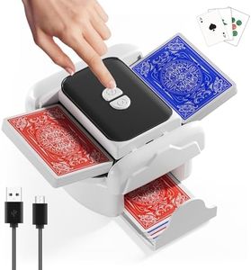 snookids® Kartenmischmaschine Elektrische Mischmaschine für 1–2 Decks Auto & Manueller Wiederaufladbar 2000mAh Geräuscharm für Poker UNO Blackjack Skip-BO Phase 10 Texas Hold'em Weihnachten Geschenke