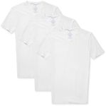 Tommy John Men's Supima Cool Cotton 2.0 High V Neck T Shirt, Stay Tuck Design, Soft Stretch Fabric Cotton, Comfortable Fit Premium T-Shirt, Short Sleeve Undershirts for Mens, 3 Pack, White, Small