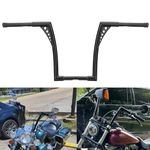 WSays 14" Rise Ape Hangers Handlebar 1-1/4" Diameter Handle Bar Gloss Black Compatible with Harley Dyna Softail Sportster XL 883 1200, Road King 1994-2022 and Road Glide 1998-2013 Model