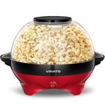 VINATO Popcorn Machine, Popcorn Maker for Home, Popcorn Popper Machine with Non-Stick Coating and Removable Heating Surface, 5 L, with Cool Touch Handles