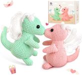 Crochetta Crochet Kit for Beginner, Crochet Starter Kit w Step-by-Step Video Tutorials, Crochet Kit for Beginners, Beginner Crochet Kit for Adults Kids Women Men Complete Kit Included (2 Dragons)